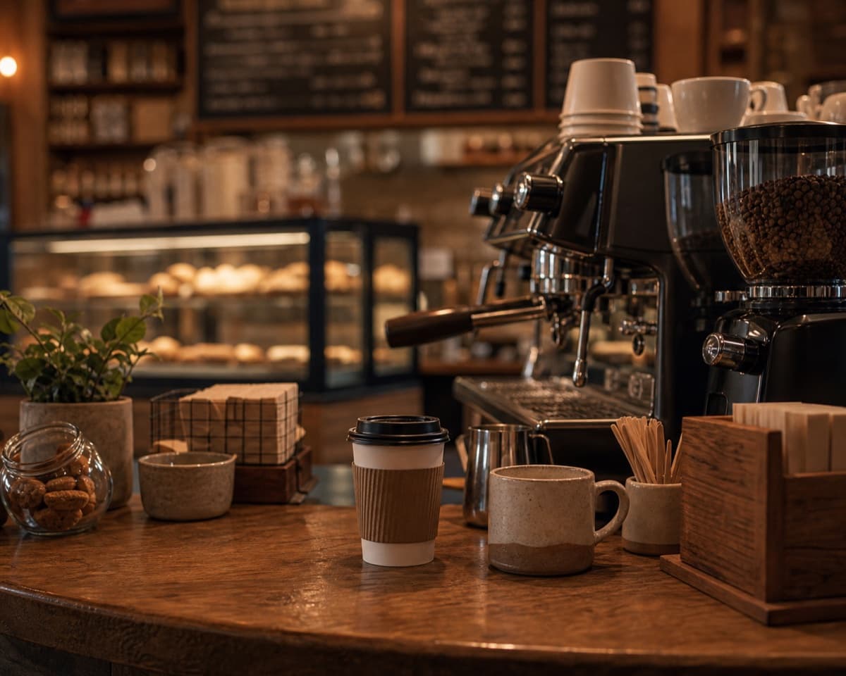Coffee shop roleplay image for English conversation practice